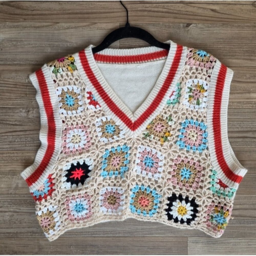 Multicolor Crochet Crop Top